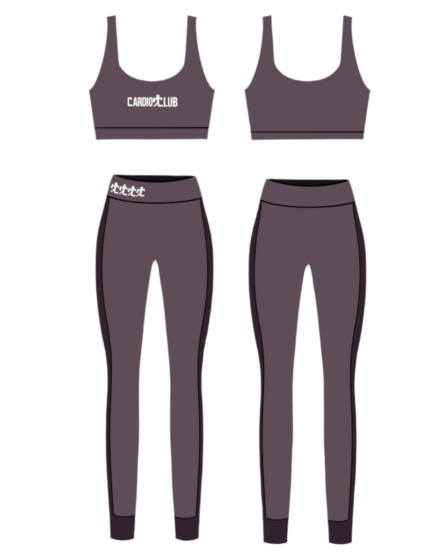 CC WMNS 2 PIECE GYM SET PURPLE